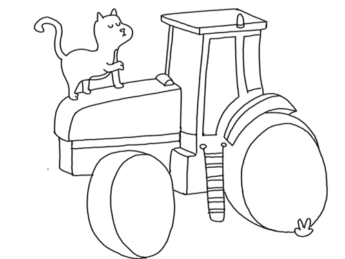 农场拖拉机简笔画