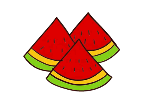 西瓜的画法 简单图片