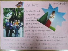 小学二年级学生my family 英语手抄报图片
