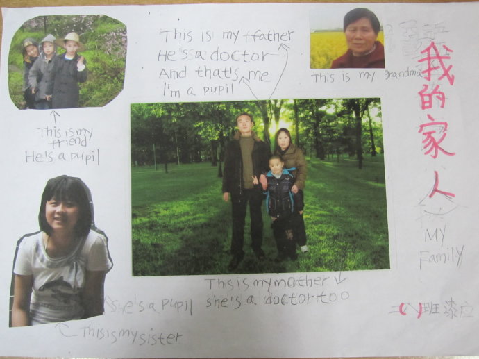 二年级小学生my family 英语手抄报