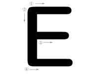 26个字母的写法_E字母标准写法
