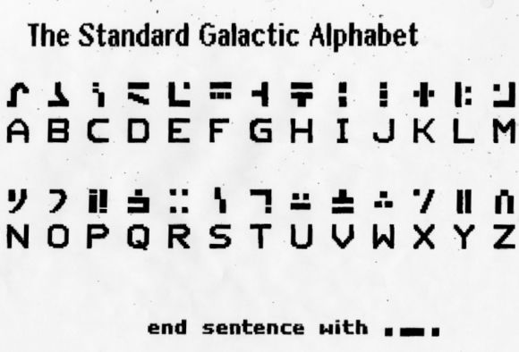 银河字母密码表